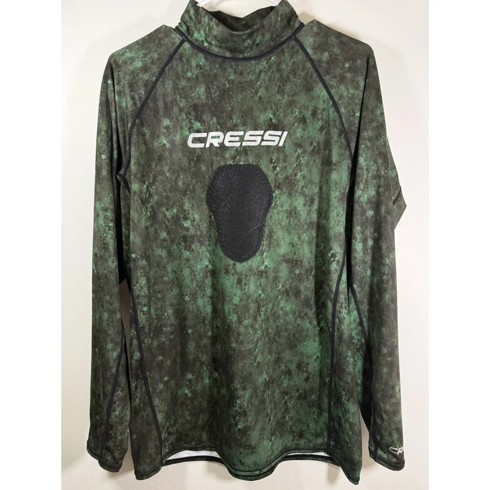 Cressi Hunter Rash Guard Adult 2XL Green Camo Long sleeve Great Condition